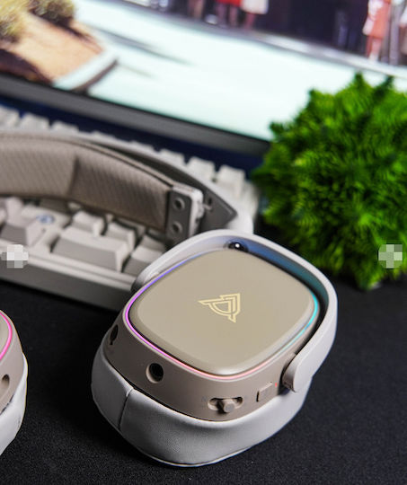 Ajazz AHM09 MAX Über Ohr Gaming-Headset mit Verbindung Bluetooth / USB Weiß