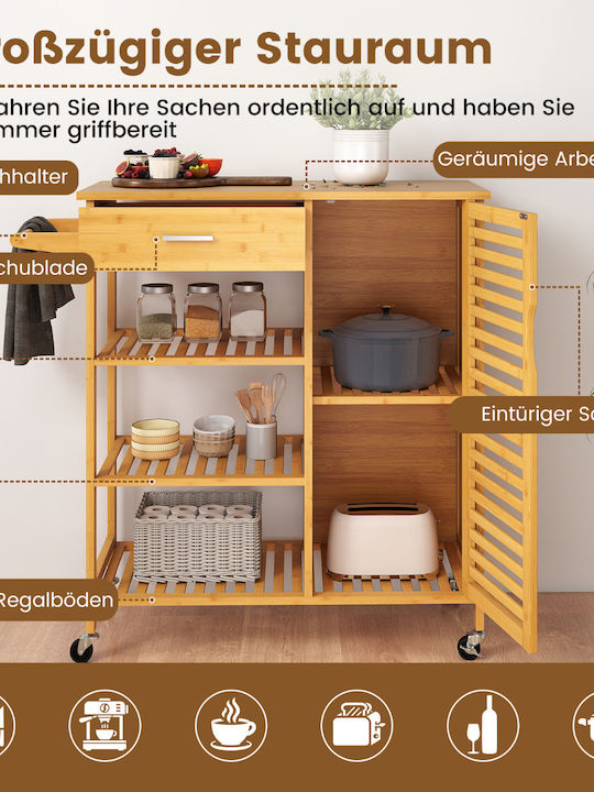Costway Kitchen Trolley Plastic