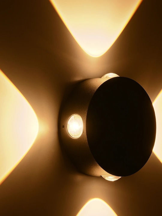 kelvo Arkos Wall-Mounted Outdoor Spot Light LED IP65 8W with Warm White Light 13x5.5x13εκ.