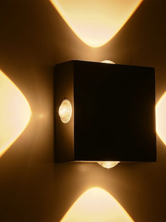kelvo Arkos Стенно Външно Спот Осветление LED IP65 8W с Топло бяло Светлина 14x5.5x14εκ.