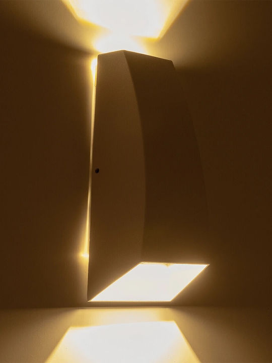 kelvo Flux Επιτοίχιο Εξωτερικό Σποτ LED IP65 6W με Θερμό Λευκό Φως 5x8.5x17εκ.