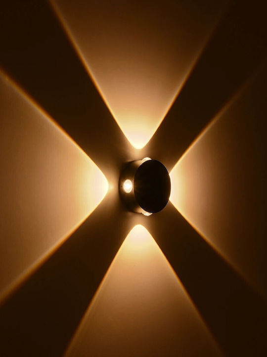 kelvo Arkos Wall-Mounted Outdoor Spot Light LED IP65 8W with Warm White Light 13x5.5x13εκ.