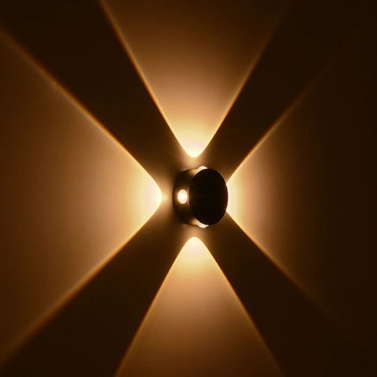 kelvo Arkos Wall-Mounted Outdoor Spot Light LED IP65 8W with Warm White Light 13x5.5x13εκ.
