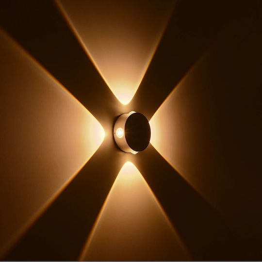 Kelvo Arkos Wall-Mounted Outdoor Spot Light LED IP65 8W with Warm White Light 13x5.5x13εκ.