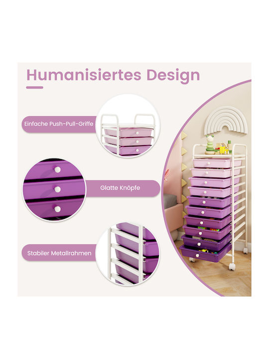 Drawers Storage Made of Metal & Plastic L33xW37xH86cm