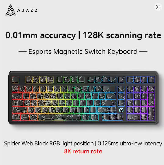 Ajazz AK980 MAX Gaming Μηχανικό Πληκτρολόγιο με Soldier King διακόπτες και RGB φωτισμό (Αγγλικό US)