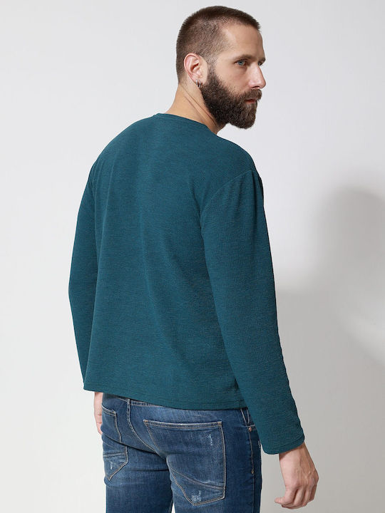 Long Sleeve Blouse Petrol Blue