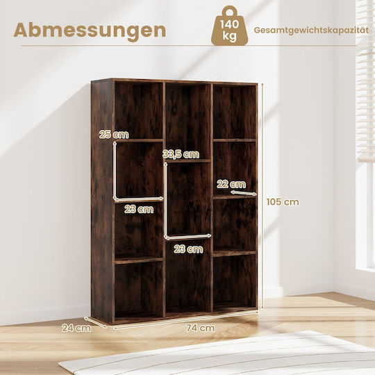 Bookcase Coffee 74x24x106cm