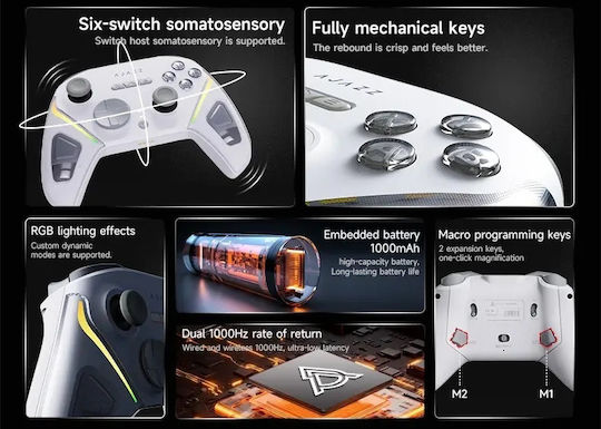 Ajazz GP100 Wireless Gamepad for Android / PC / Switch / iOS White