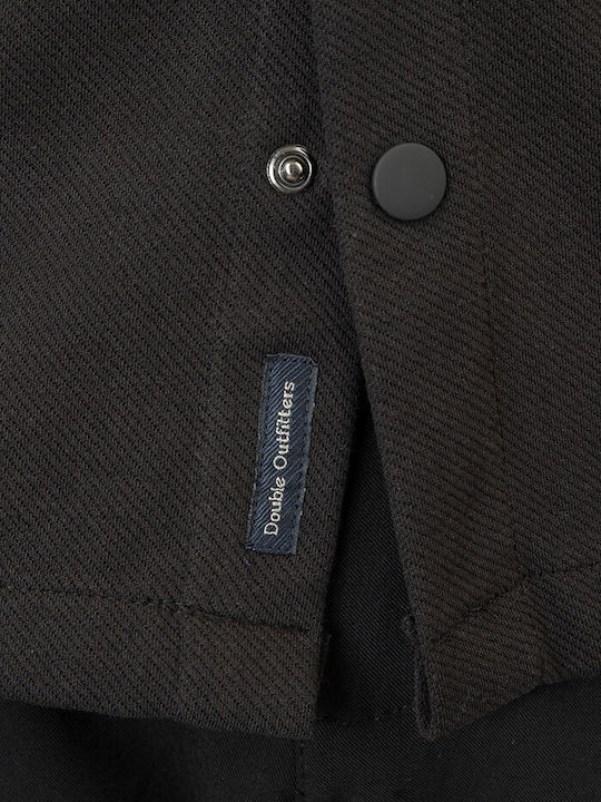 Μακρυμάνικo Overshirt σε Oversized Γραμμή Μαύρο