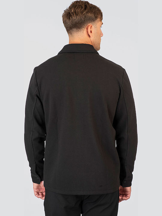 Μακρυμάνικo Overshirt σε Oversized Γραμμή Μαύρο