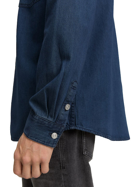 Дълъг ръкав Риза Used Dark Stone Blue Denim