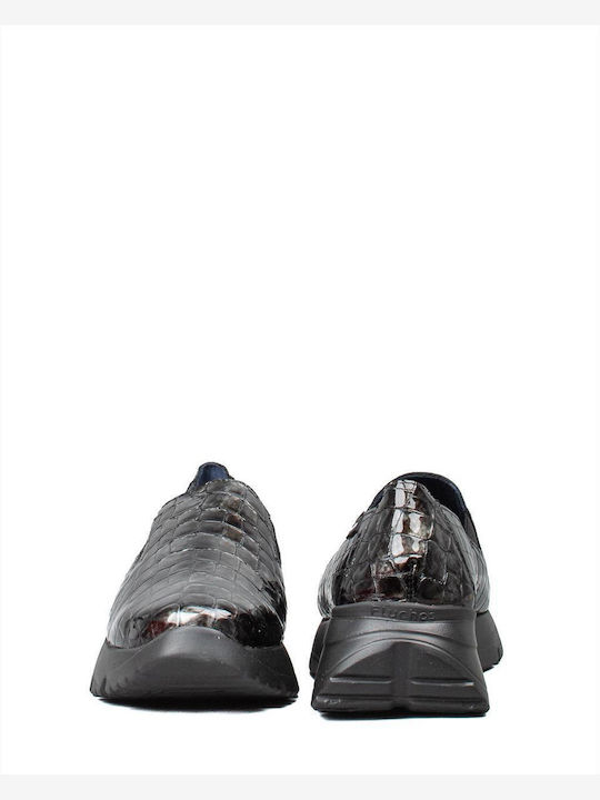 Leather Women's Moccasins in Gray Color