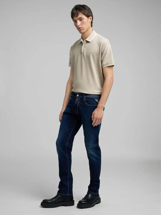 Grover Men's Elastic Jeans Pants With Slim Straight Fit Gray