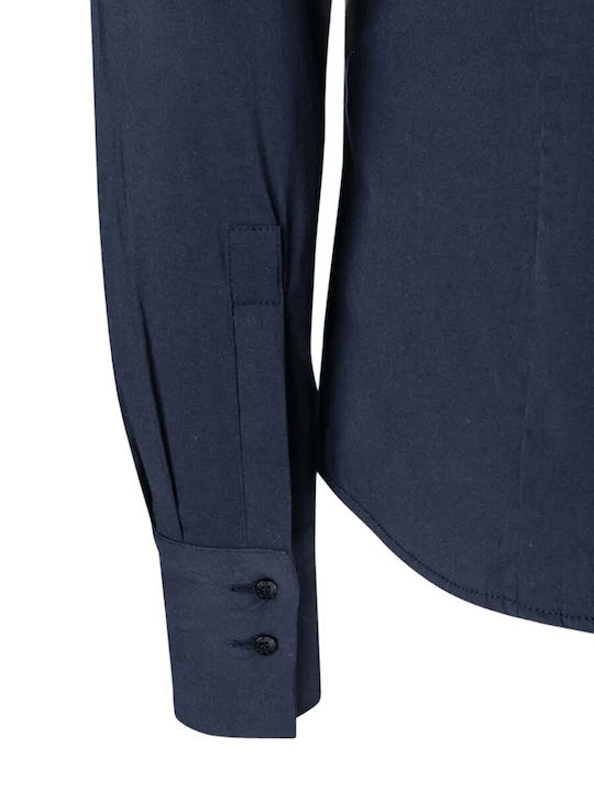 Langärmelig Damen Hemd Blue