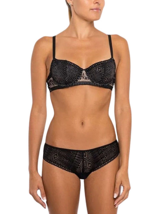 Balconette Balconette Bra without Padding Black