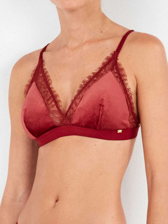 Gisela Bordeaux Samt Bralette Ohne Bügel Kode 2/10136t