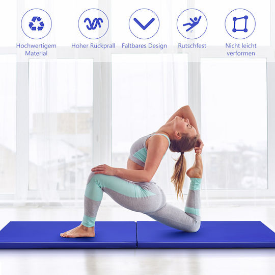 Costway Saltea Pliabilă Pentru Gimnastică Artistică Albastră (180x60x4cm)