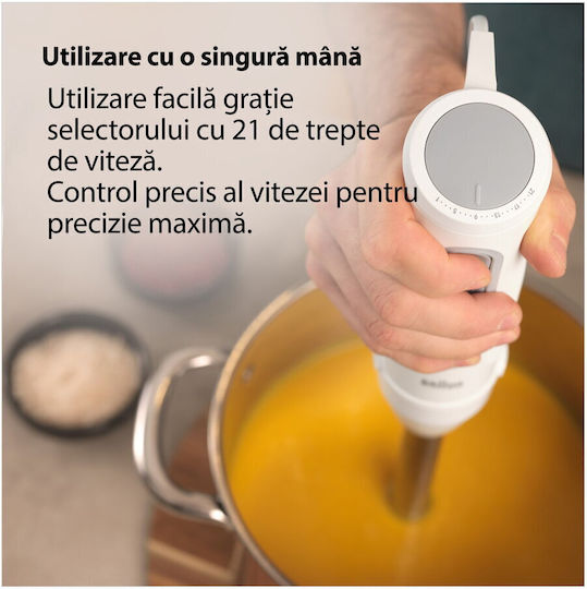 Braun MultiQuick 5 Ръчен Блендер с Неръждаема Пръчка 1000W Бял