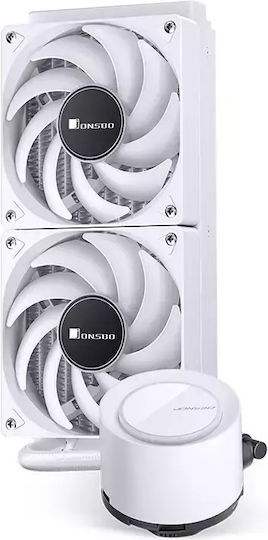 Jonsbo TG-240 Water Cooling System AIO CPU with 2 120mm Fans and ARGB Lighting White