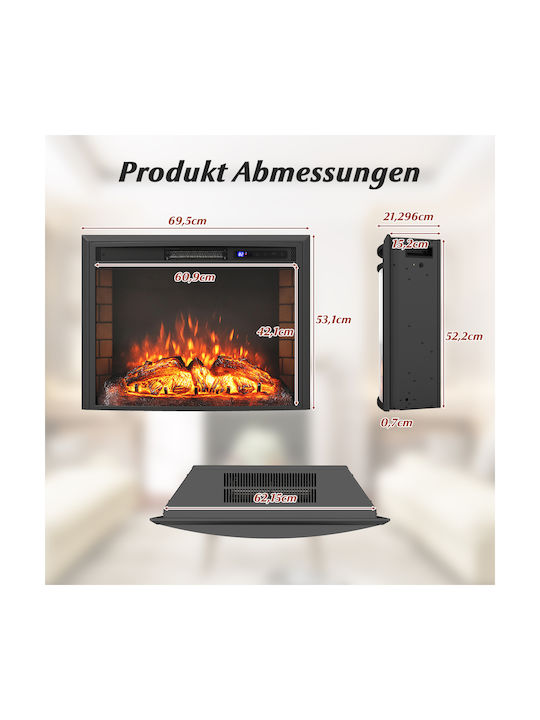 Costway Стенен Електрическа печка 1500W Черен