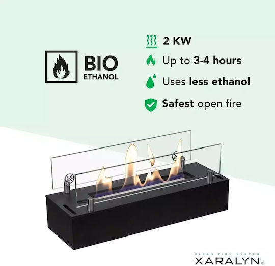 Xaralyn Burner S Schreibtisch Bioethanol Kamine Innenbereich Schwarz 41x14x8cm