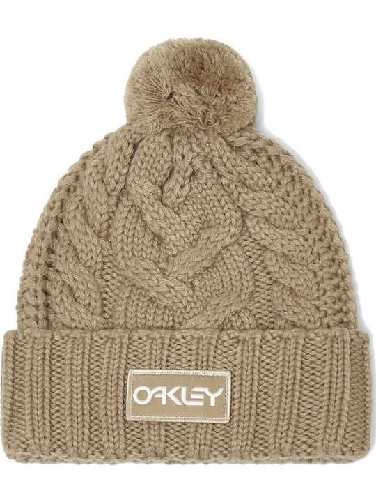 Harper Pom Beanie Unisex Beanie Gestrickt in Beige Farbe