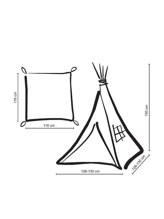 Bobono Kids Indian Teepee Play Tent 1035 Yellow