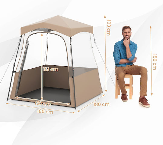 Costway Camping Tent Beige 193cm