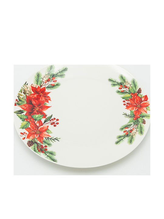 Eurolamp Serving Platter made of Porcelain Red with Diameter 45cm Eurolamp Serving Platter made of Porcelain Red with Diameter 45cm