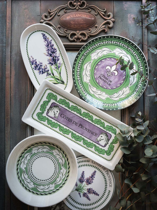 Hermia Platou de Servire Oval Ceramică Multicoloră 26x14buc 2buc Hermia Platou de Servire Oval Ceramică Multicoloră 26x14buc 2buc