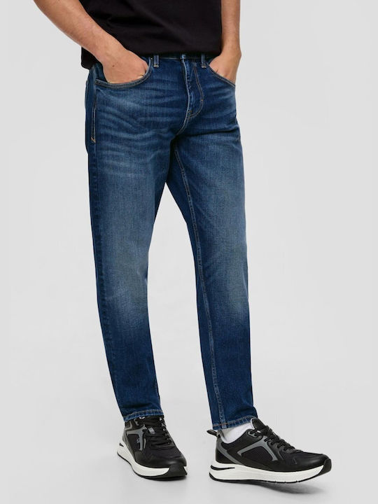 QS Pantaloni De Blugi Pentru Bărbați Regular Tapered Fit Albastru Închis