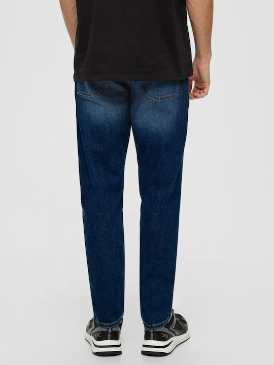 QS Pantaloni De Blugi Pentru Bărbați Regular Tapered Fit Albastru Închis