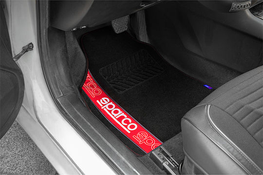 Sparco Satz Vorder- und Hintermatten Universal 4Stück aus Teppichboden Schwarz