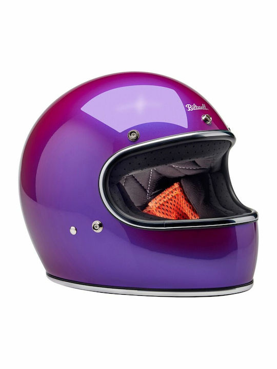 Biltwell Gringo Metallic Purple Motorradhelm Volles Gesicht DOT