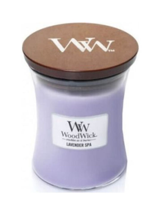 WoodWick Aromatic Candle in Jar with Lavender Spa Scent 275g