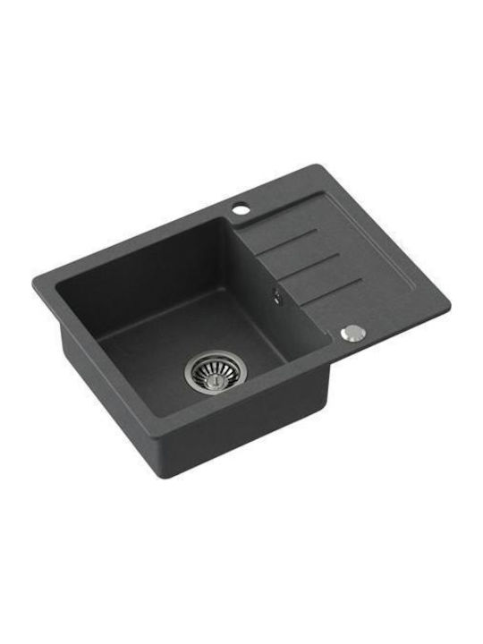 Steiner Johnny Drop-In Мивка Inox със смесител Ш60xД44см черен гранит