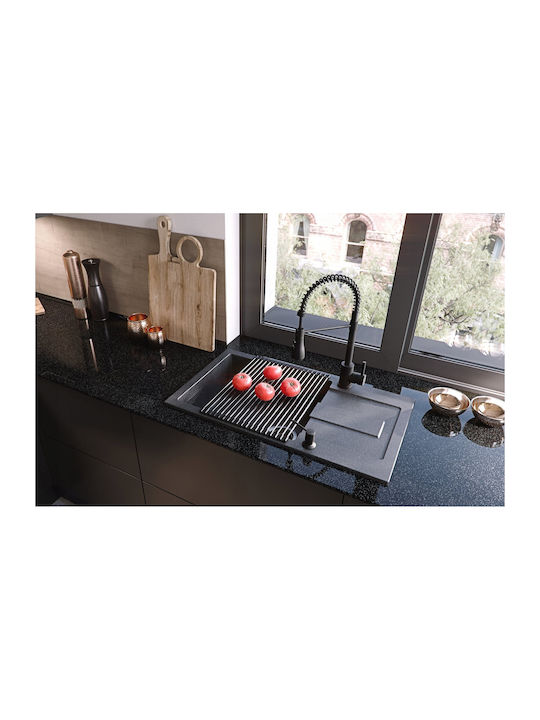 GraniteQ Drop-In Sink Synthetic Granite W60xD45cm Gray