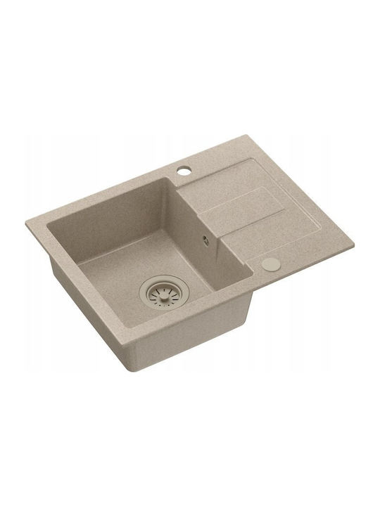 GraniteQ Drop-In Chiuvetă din Granit Sintetic L60xW45cm Gri