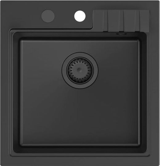 GraniteQ Peter 110 Ένθετος από Συνθετικό Γρανίτη Μ50xΠ52cm Μαύρος