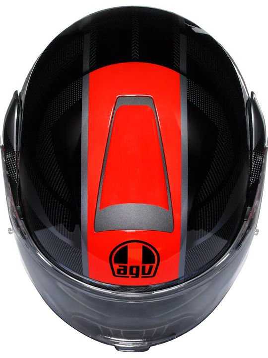 AGV Streetmodular Ledro Black/Red Мотоциклетна каска Флип ъп ECE 22.06 1690гр с Sunvisor