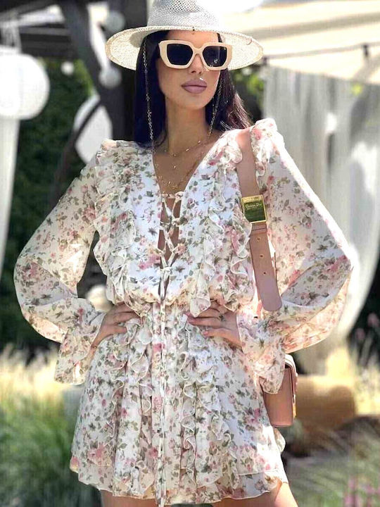Sommer Mini Damenkleid Weiß