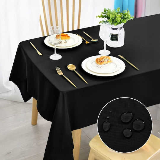 Τραπεζομάντηλο Αλέκιαστο Black 137x274εκ.