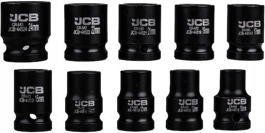 JCB Καρυδάκια Αέρος με Καρέ Υποδοχής 1/2" Σετ 10τμχ