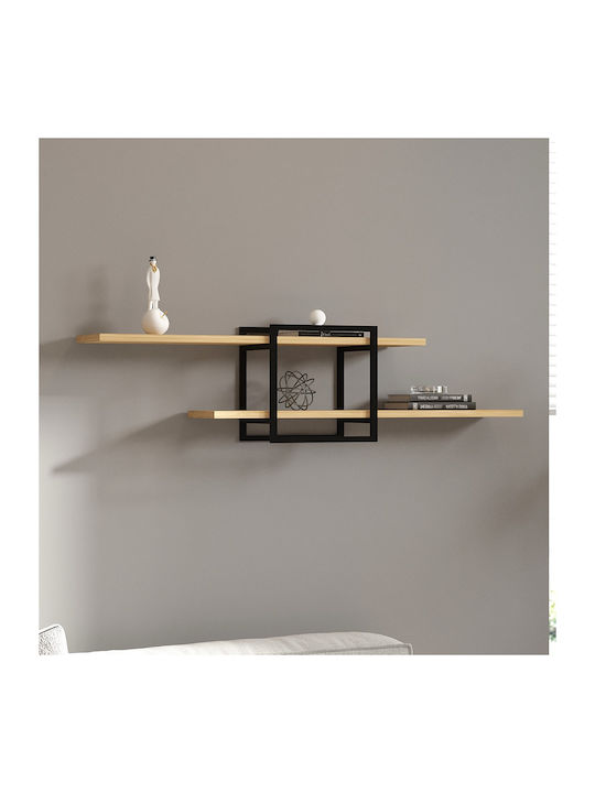 Ράφι Τοίχου Mone Sapphire Oak - Μαύρο 120x18x30εκ.