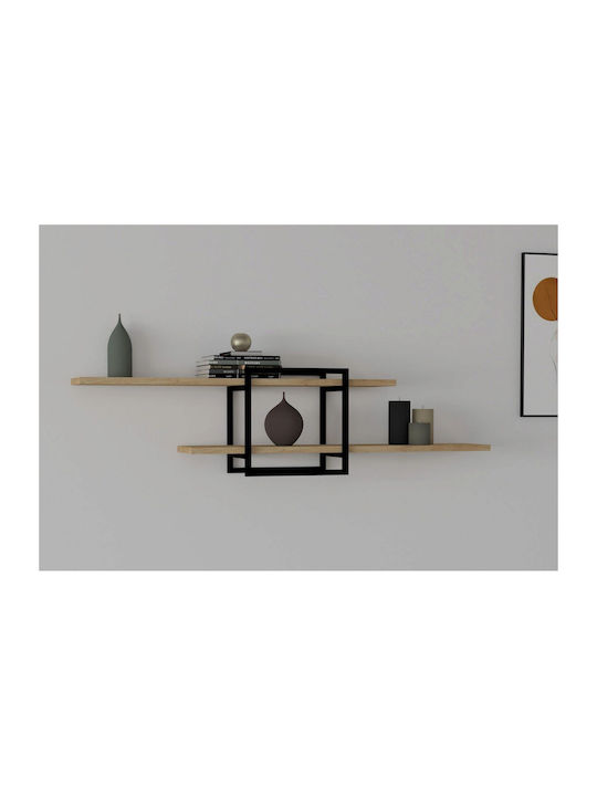 Ράφι Τοίχου Mone Sapphire Oak - Μαύρο 120x18x30εκ.