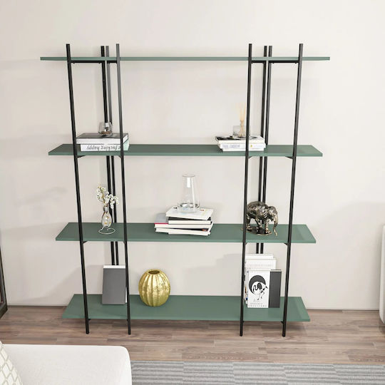 Βιβλιοθήκη Moss Green-black 160x29.6x180εκ.