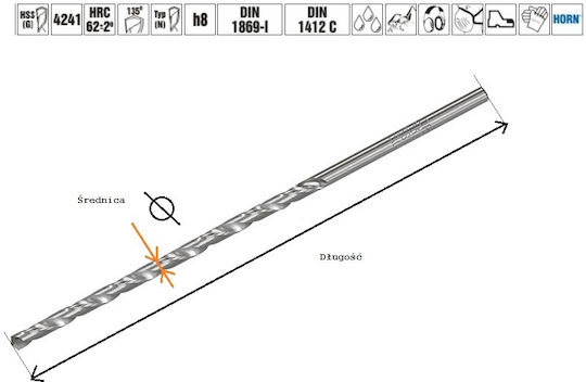 Artpol Drill HSS with Cylindrical Shank for Metal 12mm