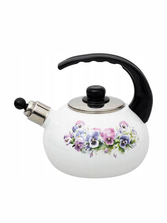 Τσαγιέρα Εμαγιέ Λευκή 2200ml