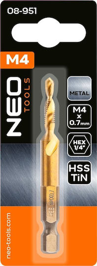 Neo Tools Τρυπάνι HSS Τιτανίου με Εξάγωνο Στέλεχος για Μέταλλο